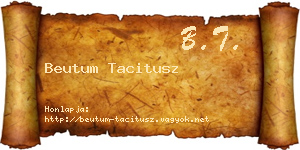 Beutum Tacitusz névjegykártya